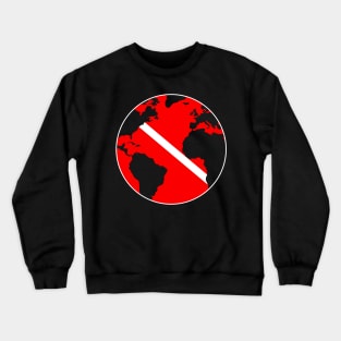 Diver Earth World Sea Flag Diving Gift Crewneck Sweatshirt